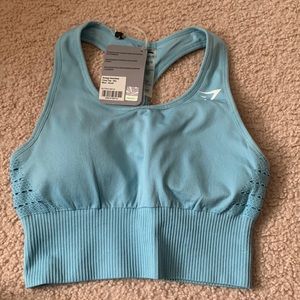 Gymshark energy seamless crop top sky blue Small NWT